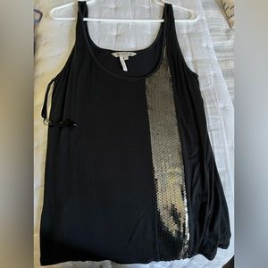 BCBG black tank with a sequins stripe